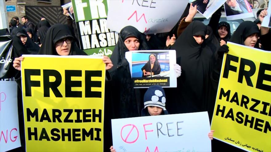 Iraníes protestan para liberación de la presentadora de Press TV