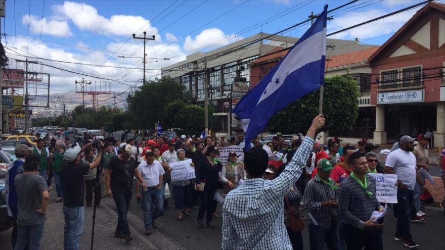 Hondureños protestan contra el Gobierno de Juan Orlando Hernández, Tegucigalpa (capital), 20 de enero de 2019.