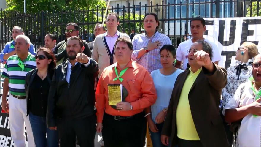 Protestan para exigir libertad de presos políticos en Honduras