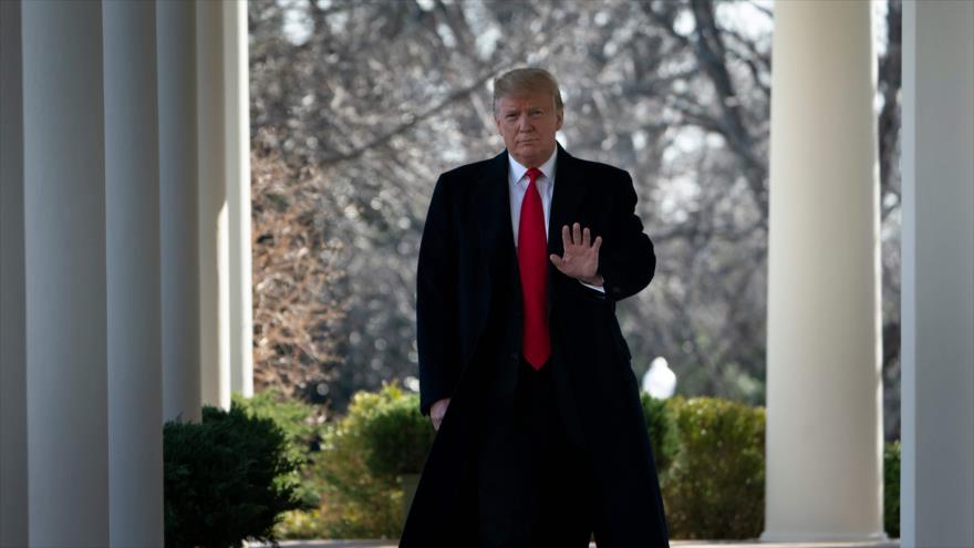 El presidente de EE.UU., Donald Trump, llega al Jardín de las Rosas de la Casa Blanca, Washington, 25 de enero de 2019. (Foto: AFP)