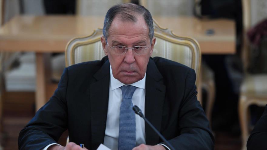 El canciller de Rusia, Serguéi Lavrov, habla en una reunión en Moscú (capital), 30 de enero de 2019. (Foto: AFP)