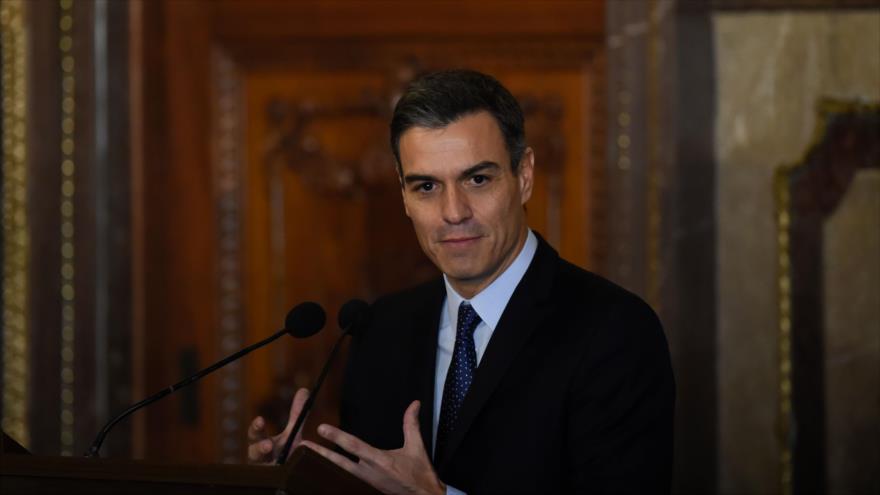 El presidente del Gobierno de España, Pedro Sánchez, durante una ceremonia en México, 31 de enero de 2019. (Foto: AFP)