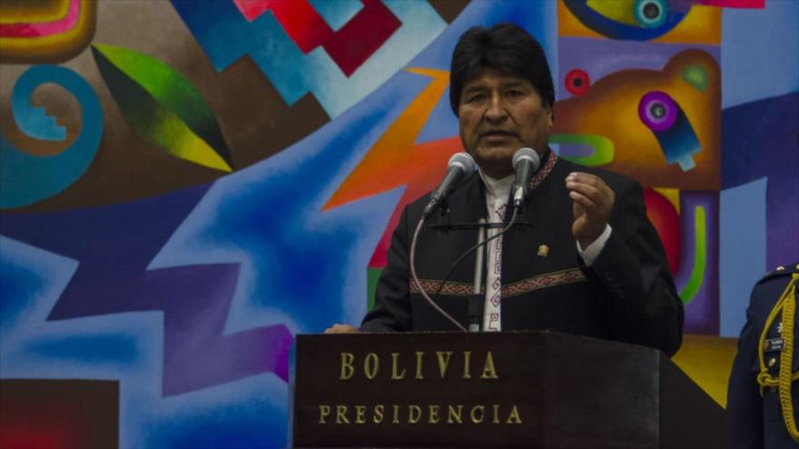 El presidente de Bolivia, Evo Morales, habla durante un acto en La Paz (capital).