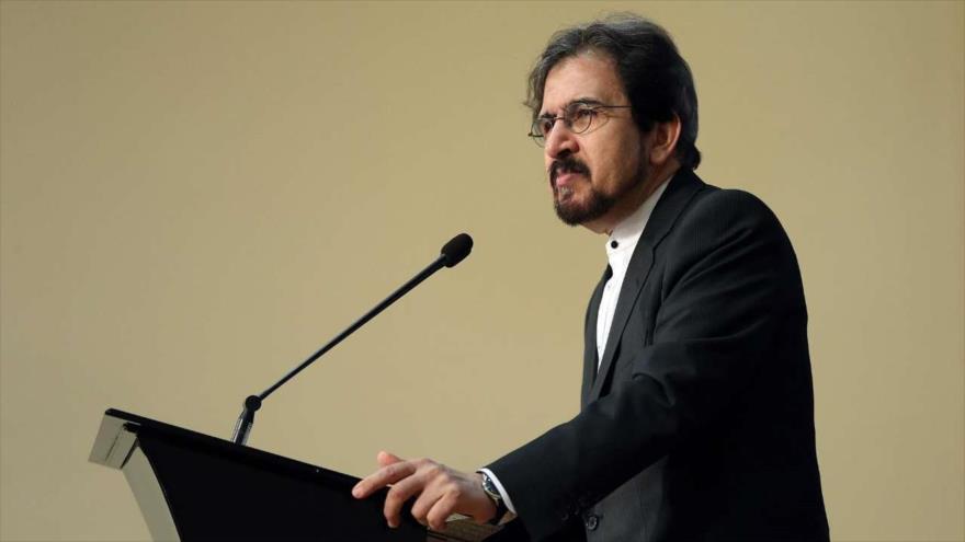 El portavoz de la Cancillería iraní, Bahram Qasemi, ofrece una rueda de prensa en Teherán, la capital, 14 de enero de 2019. (Foto: IRNA)