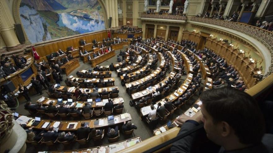 Vista de una sesión del Parlamento suizo
