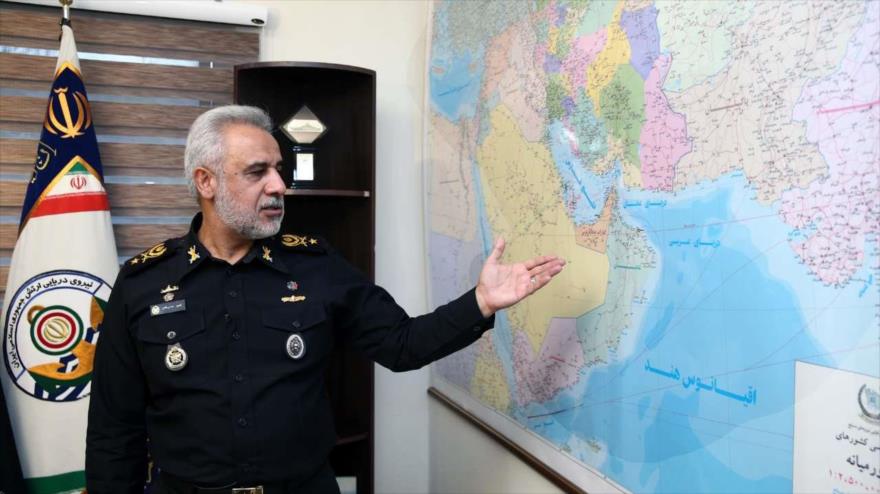 El subcomandante de la Armada de Irán, el contralmirante Turay Hasani Moqadam, en una entrevista con la agencia local IRNA, 7 de febrero de 2019. (Foto: IRNA)
