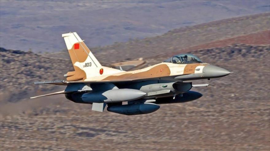 Un caza F-16 de la Fuerza Aérea de Marruecos.