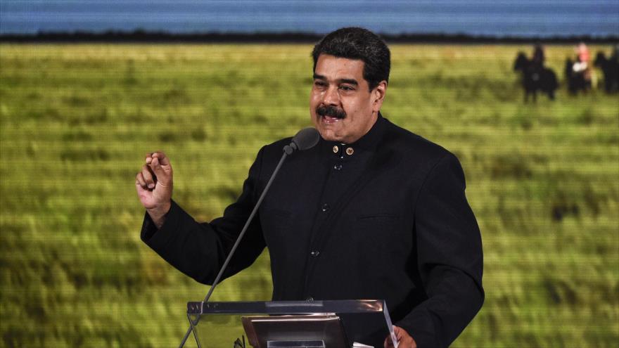 El presidente de Venezuela, Nicolás Maduro, en la presentación de la marca-nacional de Venezuela en Caracas, 11 de febrero de 2019. (Foto: AFP)