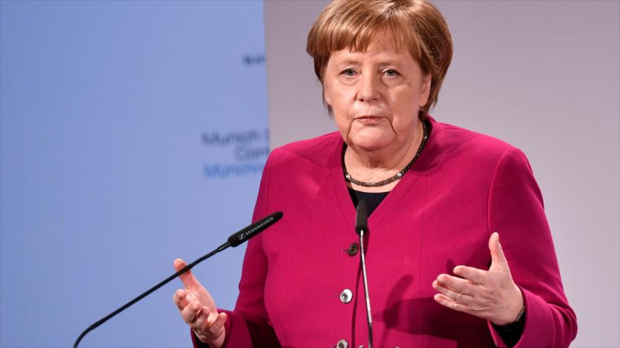 La canciller alemana, Angela Merkel, en la Conferencia de Seguridad de Múnich (MSC, en inglés), 16 de febrero de 2019. (Foto: AFP)