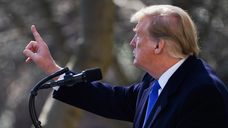 El presidente de EE.UU., Donald Trump, ofrece una rueda de prensa en el Jardín de las Rosas de la Casa Blanca, 15 de febrero de 2019. (Foto: AFP)