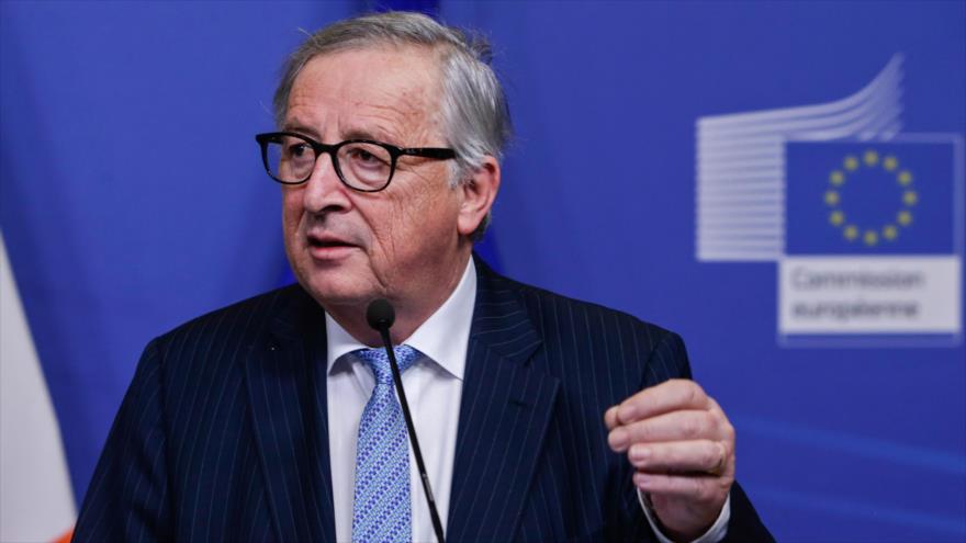 El presidente de la Comisión Europea (CE), Jean-Claude Juncker, ofrece una rueda de prensa en Bruselas, 6 de febrero de 2019. (Foto: AFP)