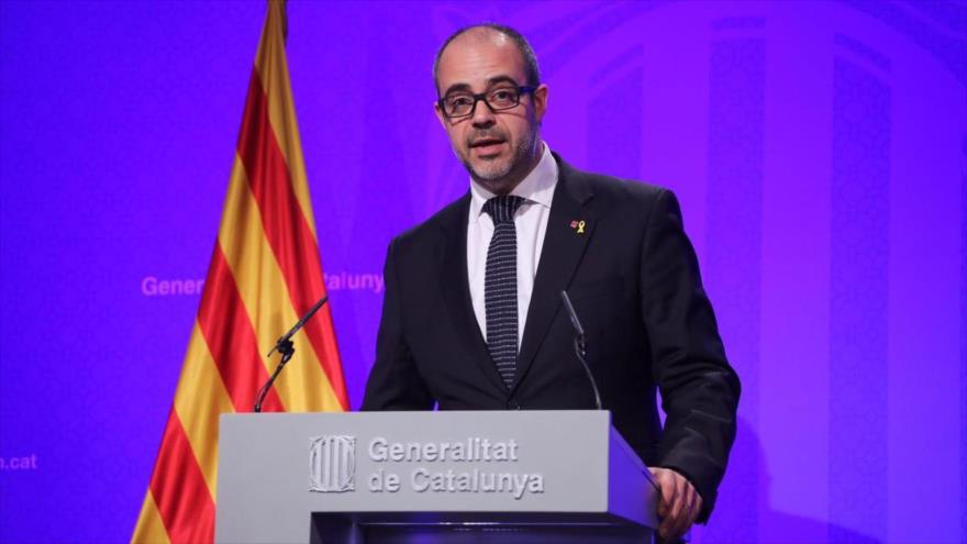 El consejero catalán de Interior, Miquel Buch, habla en una rueda de prensa en Barcelona, 19 de febrero de 2019. 