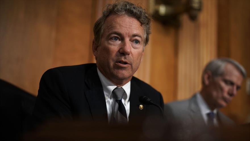 El senador estadounidense Rand Paul, en el Capitolio (sede del Congreso), en Washington, 25 de julio de 2018. (Foto: AFP)