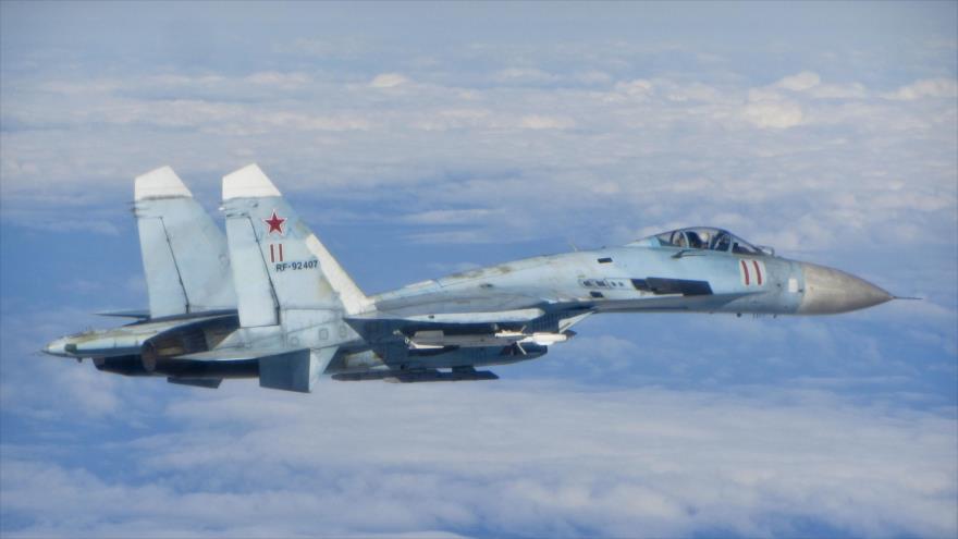 Un caza Su-27 de la Fuerza Aérea de Rusia.