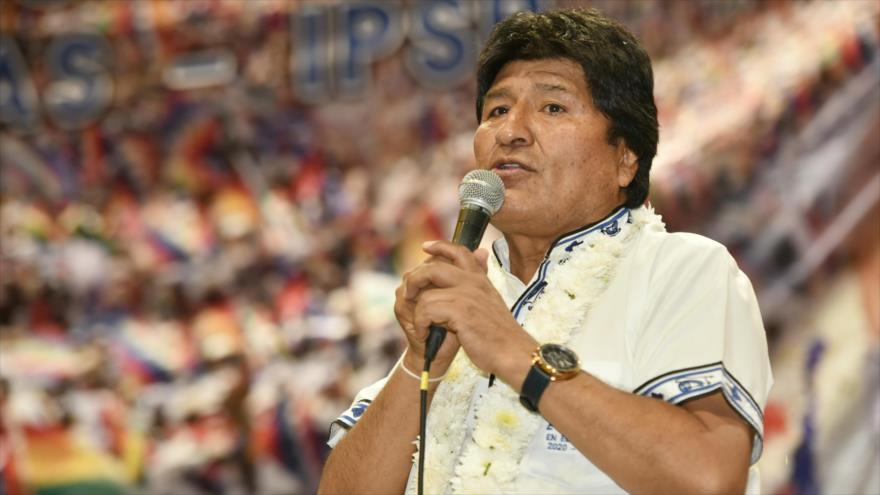 El presidente de Bolivia, Evo Morales, en un acto público en Cochabamba, 23 de febrero de 2019.