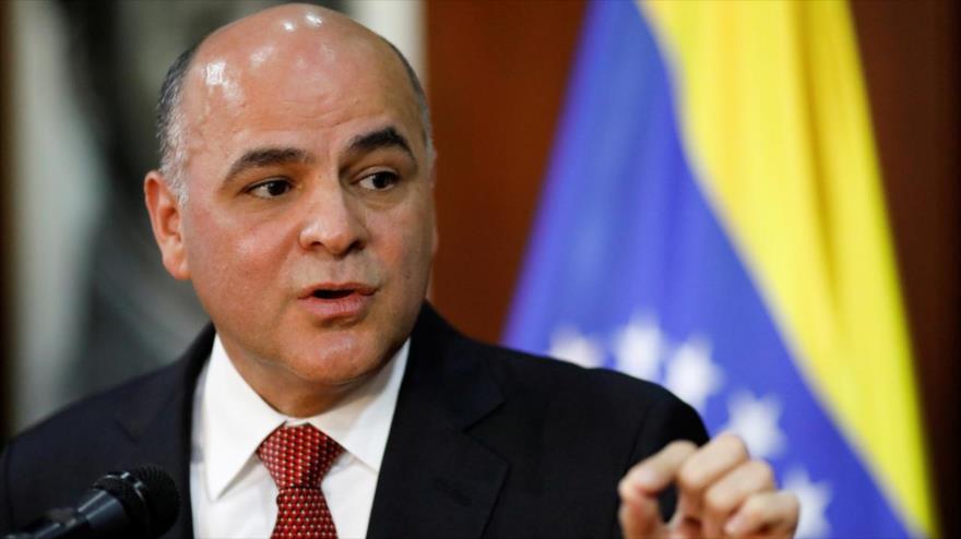 El ministro de Petróleo de Venezuela, Manuel Quevedo, habla en una rueda de prensa, Caracas (la capital), 7 de agosto de 2018. (Foto: Reuters)