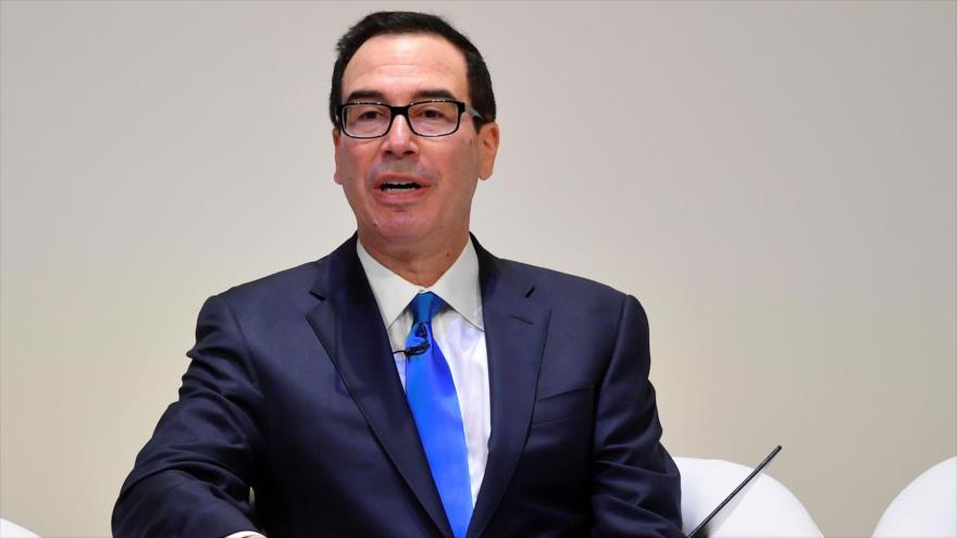 Secretario del Tesoro de EE.UU., Steve Mnuchin, en una conferencia económica sobre Jordania, Londres, el Reino Unido, 28 de febrero de 2019. (Foto: AFP)