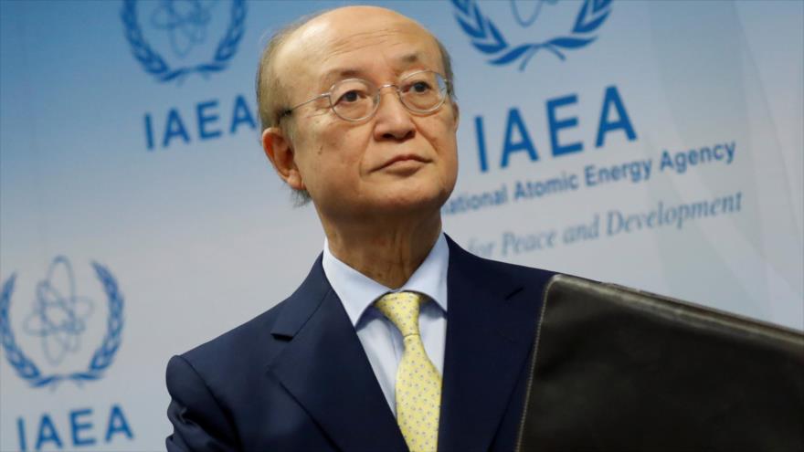 El director general de la AIEA, Yukiya Amano, ofrece una conferencia de prensa en Viena, 4 de marzo de 2019. (Foto: Reuters)