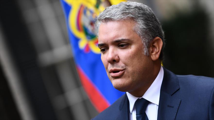 El presidente colombiano, Iván Duque, habla en una conferencia de prensa en Washington, la capital de EE.UU, 13 de febrero de 2019. (Foto: AFP)