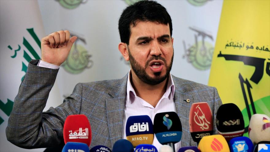 El portavoz de Harakat Hezbolá Al-Nuyaba, Seyed Hashem al-Musavi, en una conferencia de prensa en Bagdad, Irak, 23 de noviembre de 2017. (Foto: Reuters)