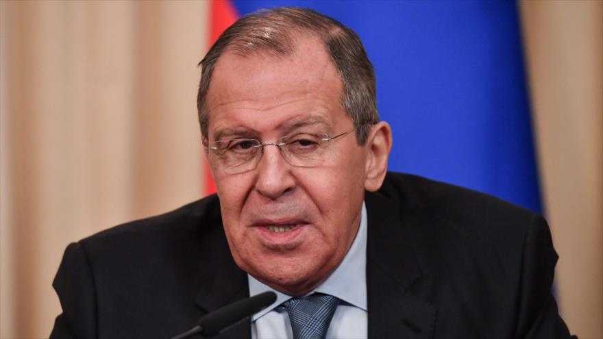 El ministro de Relaciones Exteriores de Rusia, Serguéi Lavrov, en una rueda de prensa en Moscú, 12 de marzo de 2019. (Foto: AFP)