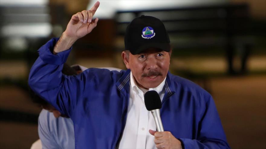 El presidente de Nicaragua, Daniel Ortega, habla durante una ceremonia en Managua (la capital), 29 de noviembre de 2018. (Foto: AFP)