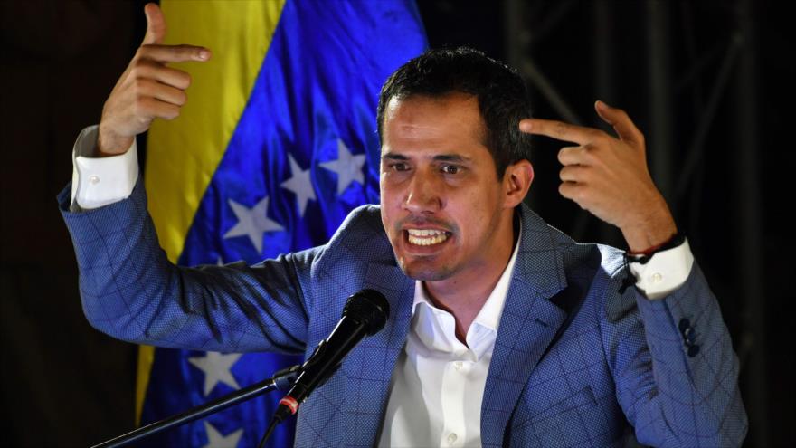 El golpista Juan Guaidó ofrece un discurso ante sus simpatizantes en Caracas, capital de Venezuela, 14 de marzo de 2019. (Foto: AFP)