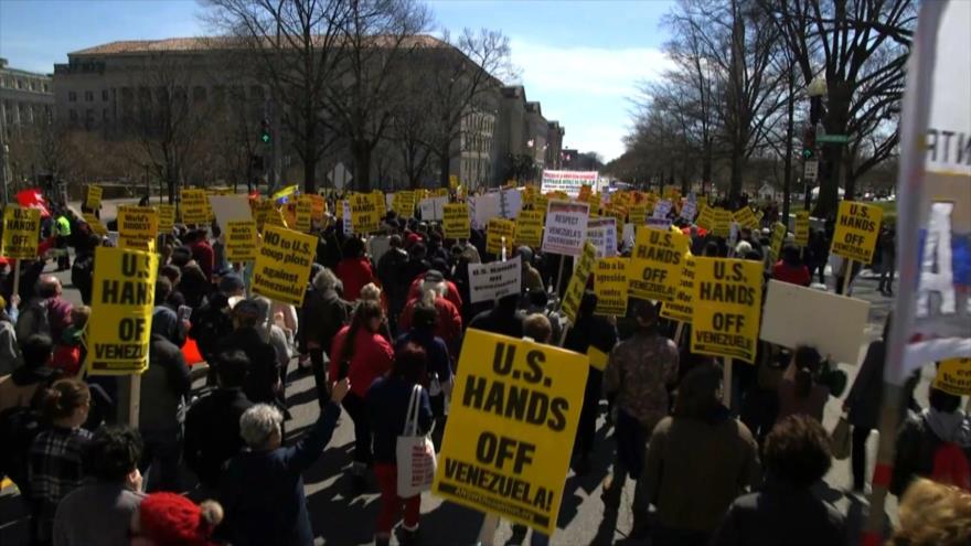 Marchan contra intento de cambio de Gobierno venezolano en EEUU | HISPANTV