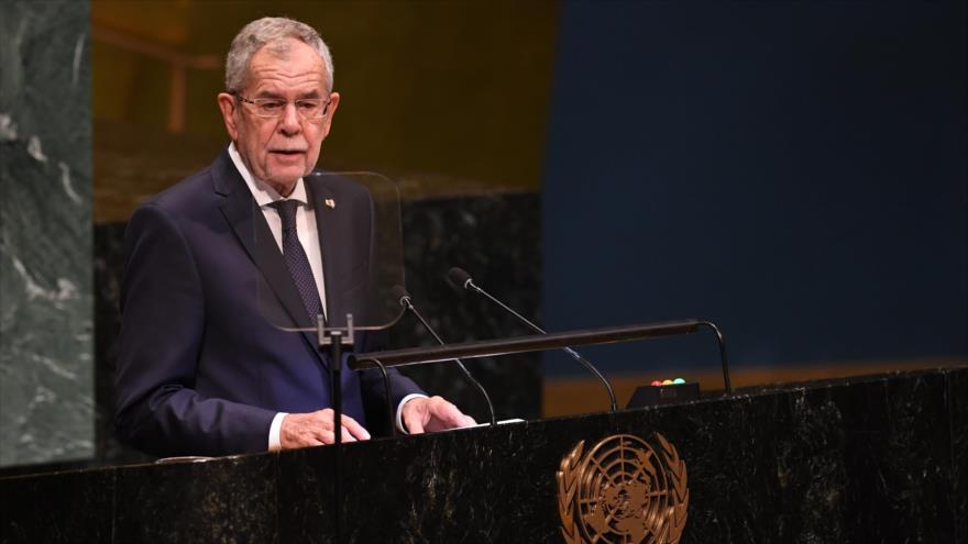 Alexander Van der Bellen, presidente de Austria, habla en la Organización de las Naciones Unidas (ONU), 24 de septiembre de 2018. (Foto: AFP)