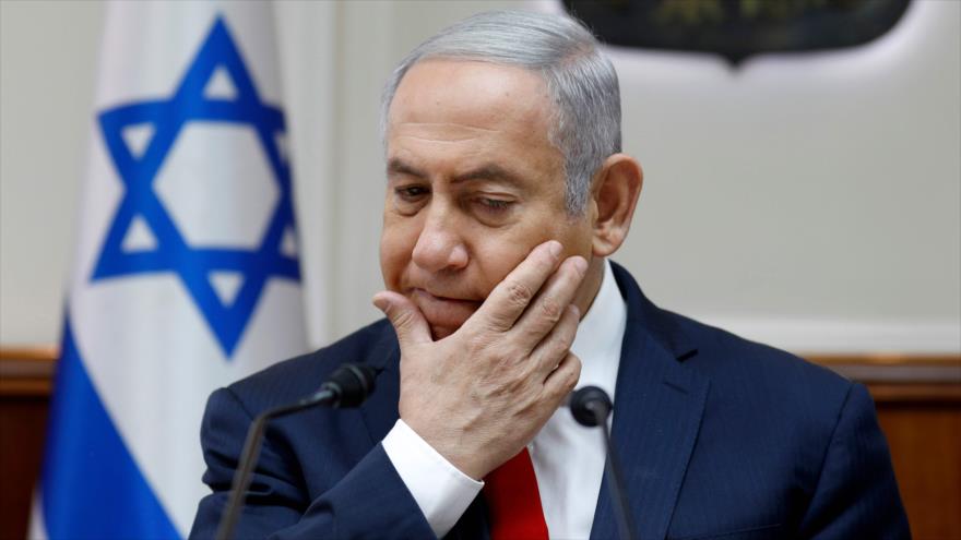 El primer ministro de Israel, Benjamín Netanyahu, habla en una sesión del gabinete en Al-Quds (Jerusalén), 24 de junio de 2018. (Foto: AFP)