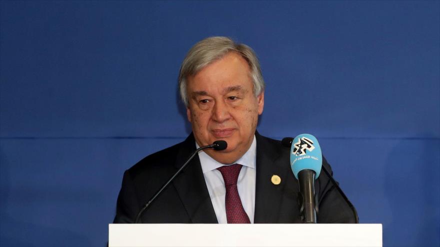 El secretario general de la ONU, Antonio Guterres, pronuncia un discurso en el Foro de Doha, en Catar, 16 de diciembre de 2018. (Foto: AFP)