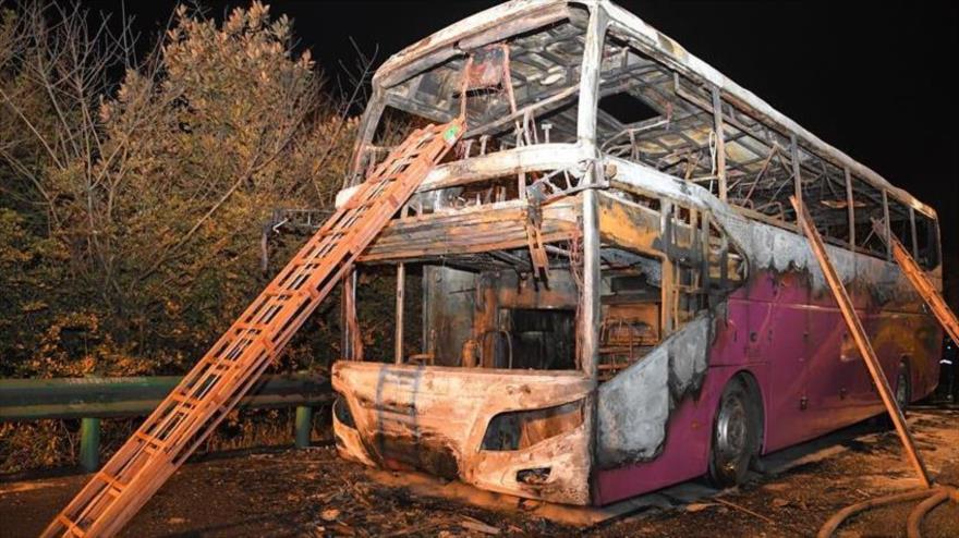 26 muertos y 28 heridos al incendiarse un autobús en China | HISPANTV