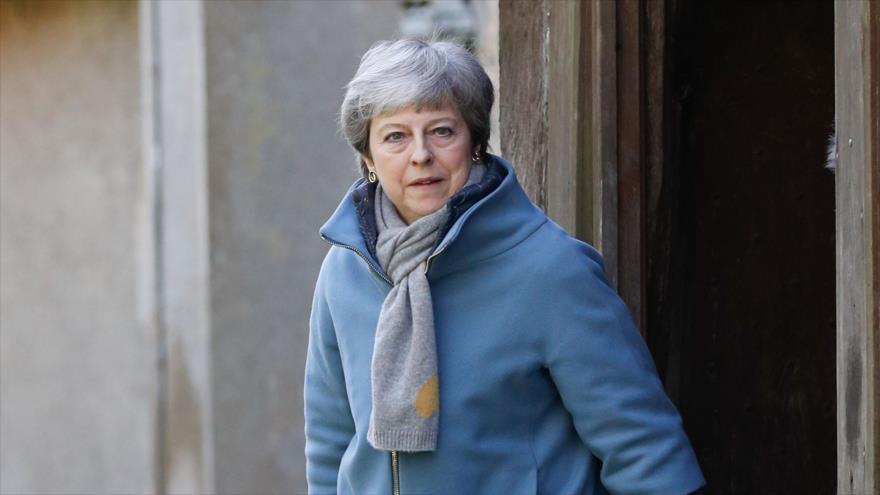 La primera ministra británica, Theresa May, en Maidenhead, al oeste de Londres, 24 de marzo de 2019.(Foto: AFP)