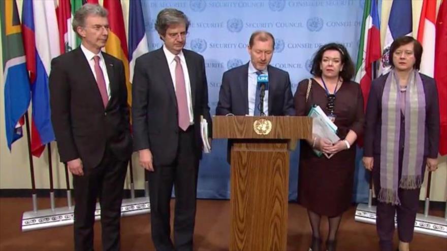 El embajador belga ante la ONU, Marc Pesteen de Buytswerve, condena reconocimiento de la soberanía israelí sobre el Golán sirio, 26 de marzo de 2019.