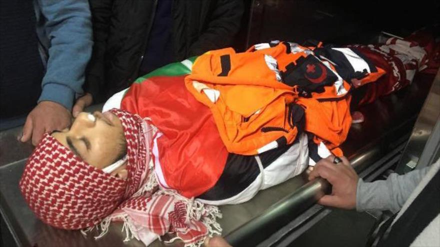 Sajed Abed al-Hakim Mizher, el paramédico asesinado por soldados israelíes, 27 de marzo de 2019.