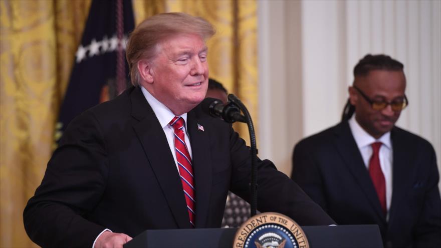El presidente de EE.UU., Donald Trump, ofrece un discurso en la Casa Blanca, Washington, 1 de abril de 2019. (Foto: AFP)