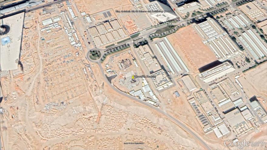 Fotos satelital tomada por Google Earth sugiere una planta nuclear ubicada en la ciudad de Ciencia y Tecnología del rey Abdulaziz, cerca de Riad.