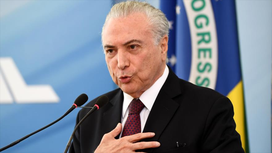 El expresidente brasileño Michel Temer en el Palacio de Planalto en Brasilia, Brasil, 27 de abril de 2018. (Foto: AFP)