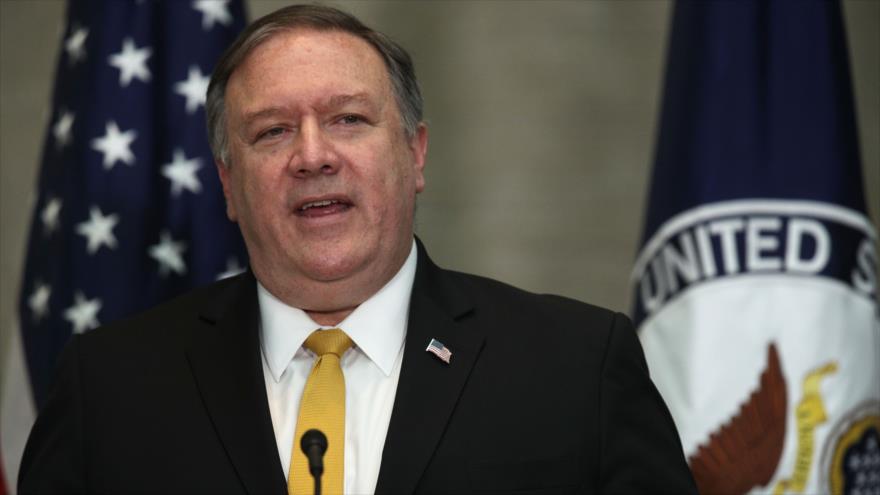 El secretario de Estado estadounidense, Mike Pompeo, en un acto en Washington, D.C., 2 de abril de 2019. (Foto: AFP)