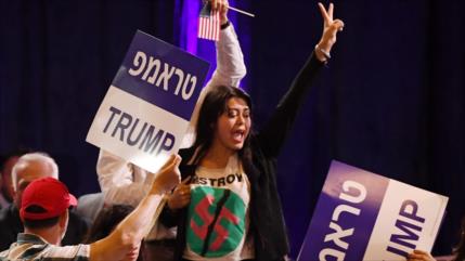 Judíos interrumpen discurso de Trump con protestas contra Israel