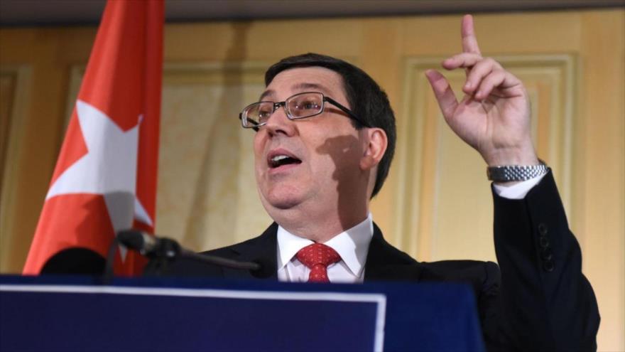 El canciller cubano, Bruno Rodriguez, en una conferencia de prensa en Viena (Austria), 19 de junio de 2017. (Foto: AFP)