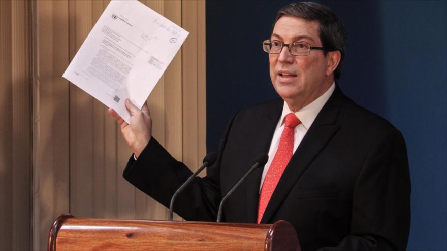 El canciller cubano, Bruno Rodríguez, habla durante una conferencia de prensa en La Habana, Cuba, 24 de octubre de 2018. (Foto: AFP)