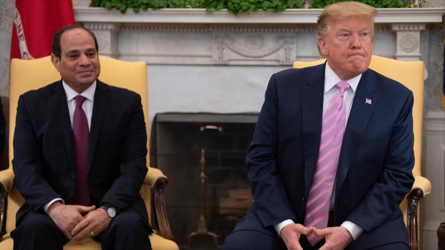 El presidente de EE.UU., Donald Trump (dcha.), y el presidente de Egipto, Abdel Fatah al-Sisi, Washington, 9 de abril de 2019. (Foto: AFP)