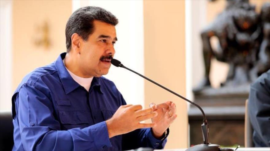 El presidente venezolano, Nicolás Maduro, habla en un acto en Caracas (capital), 11 de abril de 2019.