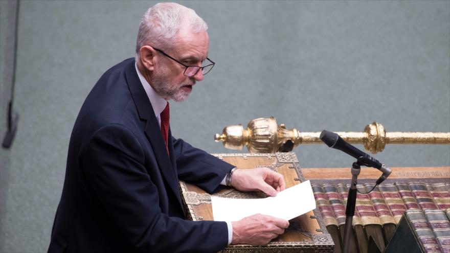 El líder del Partido Laborista británico, Jeremy Corbyn, en una sesión de la Cámara de los Comunes del Reino Unido, 11 de abril de 2019. (Foto: AFP)