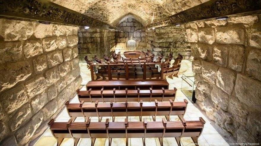 La sinagoga construida bajo el Muro de los Lamentos en Al-Quds (Jerusalén ), 19 de diciembre de 2017.