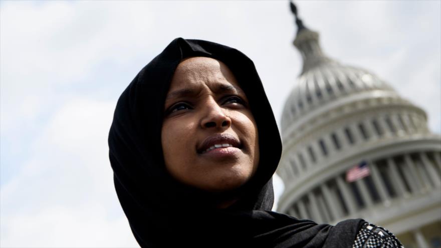 La congresista musulmana estadounidense Ilhan Omar, en un acto en Washington D.C. (capital), 15 de marzo de 2019. (Foto: AFP)