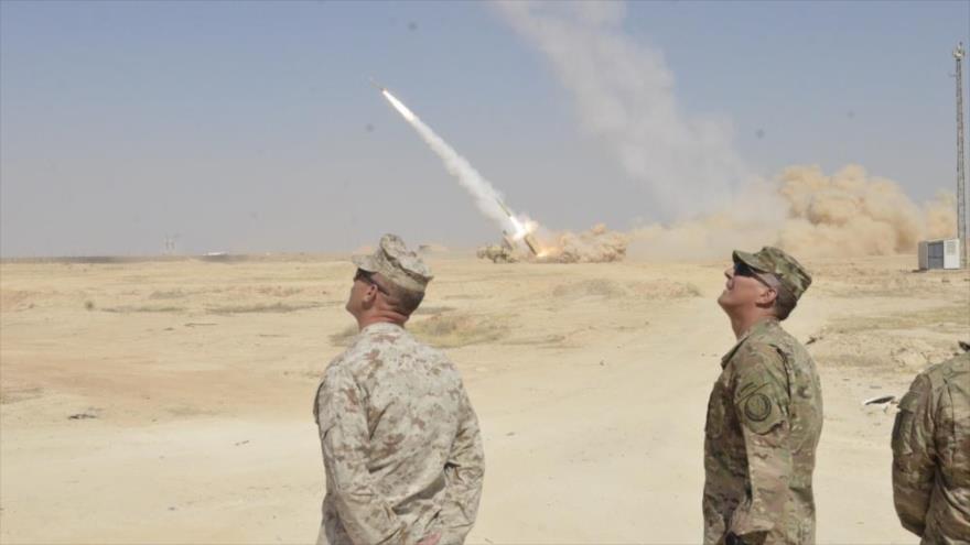 Altos mandos militares estadounidenses observan una operación en la base aérea de Ayn al-Asad, situada en la provincia iraquí de Al-Anbar, septiembre de 2016.