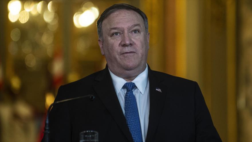 El secretario de Estado de EE.UU., Mike Pompeo, habla en una rueda de prensa en Lima (capital de Perú), 13 de abril de 2019. (Foto: AFP)