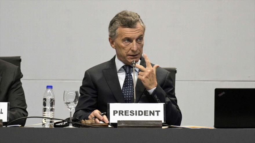El presidente argentino, Mauricio Macri, en un acto en Buenos Aires, 20 de marzo de 2019. (Foto: AFP)